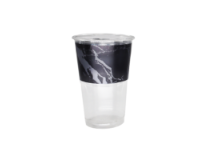 כוס פלסטיק גרניט 40 יח' - שחור כסף